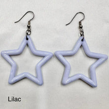 Vintage Star Hoop Dangle Earrings | Lightweight Plastic Y2K Statement Jewelry