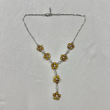 Vintage Floral Y Necklace with Rhinestones | Y2K Beaded Flower Necklace | Romantic Statement Jewelry