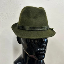 Vintage Olive Green Wool Felt Tyrolean Hat | POLKAP Made in Poland, 54cm