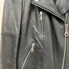Whistles Black Leather Moto Biker Jacket | Genuine Leather YKK Zip Women's UK 10