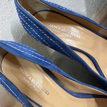 Bianca Buccheri Blue Suede Open Toe Heels – Made in Italy Designer Stiletto Pumps