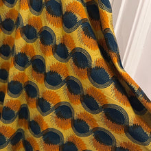 Vintage Orange Ruffle Neck Midi Dress | African Print Style Statement
