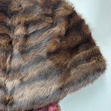 Vintage 1950s Mink Fur Cape Stole – Brown Mink Fur Wrap, Shawl Collar, Mid-Century Glamour