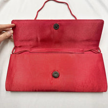 Vintage Red Satin Evening Bag | Pleated Formal Clutch, 90s Cocktail Party Purse