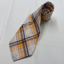 Vintage Rodney Exclusive Cotton Neck Tie | Brown Orange Plaid | Made in Australia | Wide Tie