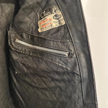 Vintage Clam Cuir France Leather Moto Jacket | Women's Cafe Racer with Cream Racing Stripes | 70s 80s French Biker