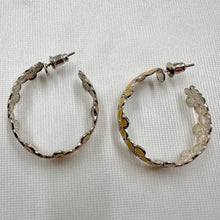 Vintage Silver Tone & Yellow Daisy Hoop Earrings | Floral Statement Earrings | Retro Flower Hoops