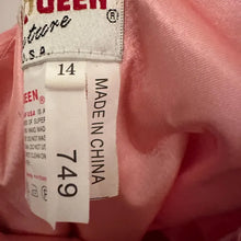 Vintage MAY QUEEN Pink One Shoulder Rosette Cocktail Dress Y2K Prom Dress Size 14