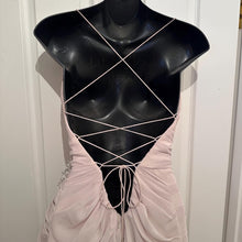 True Brides by Walters Beige Chiffon Evening Gown Size 10 Lace Up Back