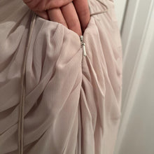 True Brides by Walters Beige Chiffon Evening Gown Size 10 Lace Up Back