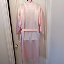 Vintage Pink Satin Floral Embroidered Robe | Romantic Silky Night Gown | Coquette Boudoir Dressing Gown