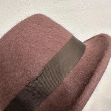 Vintage Light Mocha Wool Felt Fedora Hat | Classic Ribbon Band, Unisex (56cm)