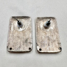 Vintage Abstract Enamel Stud Earrings | Black & White Geometric Statement Earrings | Modernist Retro Jewellery