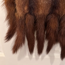 Vintage Genuine Mink Fur Stole Wrap with Fringe Trim | Long Brown Fur Shawl | Old Hollywood Glamour