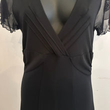 Black Butterfly Embroidered Maxi Dress, Deep V Neck Evening Dress, Sheer Flutter Sleeve Black Gown, Elegant Gothic Formalwear