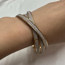 Vintage Gold & Silver Tone Layered Bangle / Mixed Metal Retro Bracelet / Statement Jewelry