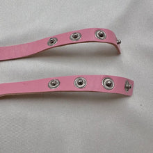 Vintage Pink Double Strap Heart Choker / Faux Leather Choker / Y2K Kawaii Necklace / Harajuku Style / Statement Choker