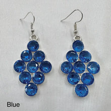 Vintage Rhinestone Cluster Drop Earrings | Silver Tone Statement Jewelry