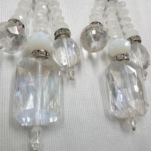 Vintage White Crystal Statement Earrings | Beaded Chandelier Drop Earrings | Aurora Rhinestone Dangle Earrings | Y2K Glam Jewelry