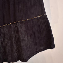 Black Pleated Open Back Tunic Dress, Gold Embellished Long Sleeve Mini Dress, Flared Sleeve Black Dress, Elegant Vintage Eveningwear
