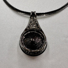Vintage Black Crystal Pendant Necklace | Gunmetal Snake Chain Necklace | Gothic Minimalist Jewelry | Art Deco Statement Necklace