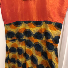 Vintage Orange Ruffle Neck Midi Dress | African Print Style Statement