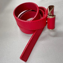 Red Bow Belt / Vintage Inspired Faux Leather Ribbon Belt / Coquette Statement Waist Belt / Gold Tone Detail