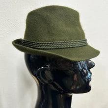 Vintage Olive Green Wool Felt Tyrolean Hat | POLKAP Made in Poland, 54cm