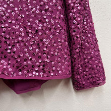 DKNY Silk Sequin Blazer | Magenta Evening Jacket | Donna Karan Party Wear Size 10