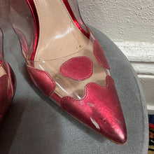 Gianvito Rossi Red Metallic Leather PVC Pointed Stiletto Heels UK 5