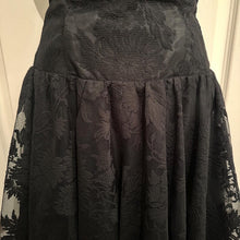 Vintage Evaldo Bock Black Bow Midi Dress / 80s Party Dress / Romantic Tiered Lace Formal Dress
