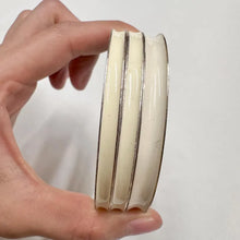 Vintage Orange & Ivory Enamel Bangle Set | 5 Stackable Bangles | Retro Layering Bracelets | Boho Statement Jewelry