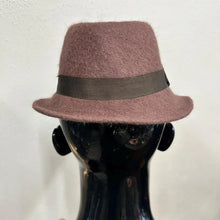 Vintage Light Mocha Wool Felt Fedora Hat | Classic Ribbon Band, Unisex (56cm)
