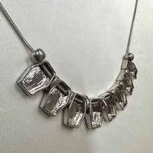 Vintage Silver Statement Necklace | Textured Geometric Bib Necklace | Modern Glam Jewelry