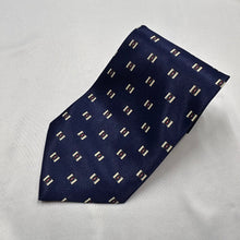 Vintage RENE CHAGAL Navy Blue Necktie Geometric Pattern Retro 80s 90s Tie