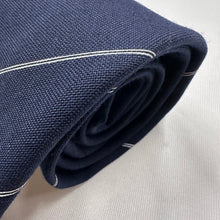 Vintage Australian “Bushko” Navy Striped Tie with White Diagonal Lines