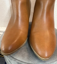 Brown Faux Leather Ankle Boots – Wooden Block Heel