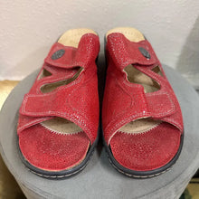 Vintage Red Leather Hallux Comfort Slide Sandals (EU 40)