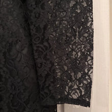 Vintage Black Lace Mermaid Maxi Dress | 80s Gothic Formal Evening Gown