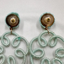 Vintage Mint Green Beaded Chandelier Earrings | Statement Seed Bead Tassel Earrings | Boho Pastel Dangle Earrings