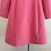 Vintage Pink Wool Blend Swing Coat | Peter Pan Collar, Fitted Waist, A-Line Silhouette