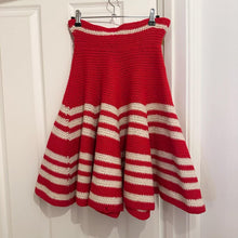 Vintage Red & Cream Striped Knit Cape | Retro Crochet Poncho | Statement Vintage Outerwear