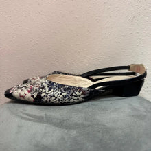 Peter Kaiser Floral Slingback Kitten Heels | Pointed Toe Patent Finish Dress Shoes
