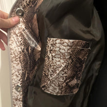 Vintage Snake Print Utility Jacket | Y2K Python Safari Lightweight Coat