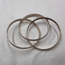 Vintage Gold & Silver Tone Layered Bangle / Mixed Metal Retro Bracelet / Statement Jewelry