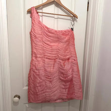 Vintage MAY QUEEN Pink One Shoulder Rosette Cocktail Dress Y2K Prom Dress Size 14
