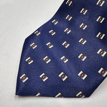 Vintage RENE CHAGAL Navy Blue Necktie Geometric Pattern Retro 80s 90s Tie