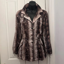 Vintage Snake Print Utility Jacket | Y2K Python Safari Lightweight Coat