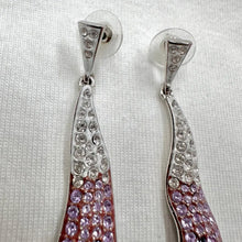 Vintage Pink & Purple Ombré Crystal Drop Earrings