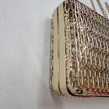 Gold Filigree Box Clutch | Vintage Style Evening Chain Shoulder Bag